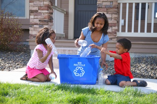 Various types of waste being sorted for clearance